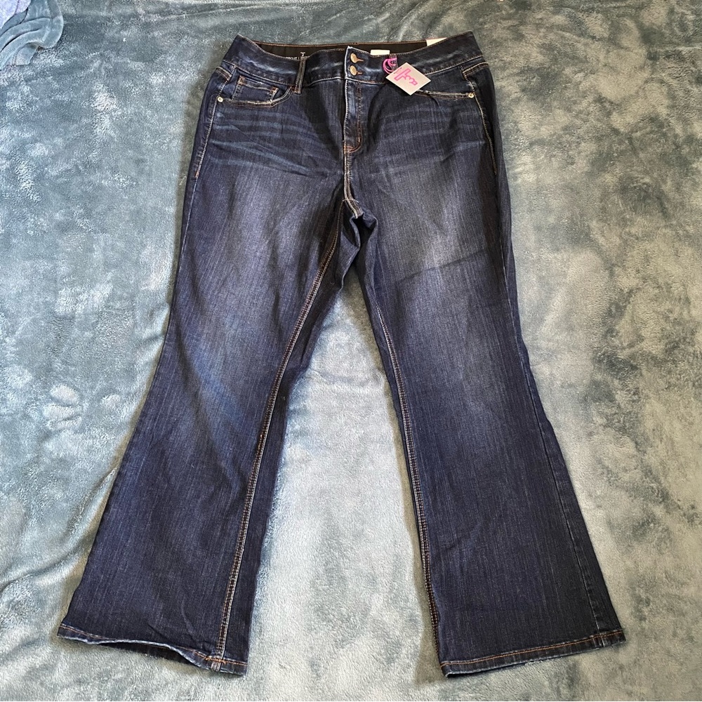 Dark wash bootcut jeans
